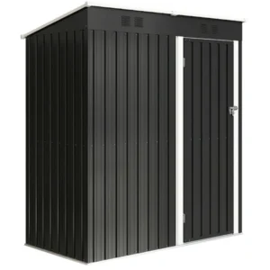 Outsunny 5'x3' Outdoor Metal Storage Shed - Dark Grey