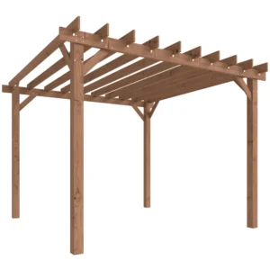 OutSunny 10' x 10' Timber Pergola Kit - Maple Wood-Effect