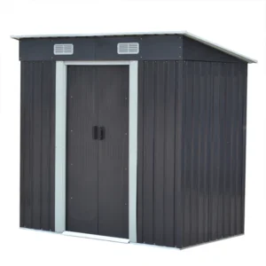 Living and Home 6x4 Pent Metal Shed - Charcoal Black (Coming Soon)