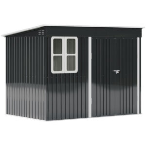 Living and Home 8.5x6 Apex Metal Shed with Window -  Anthracite
