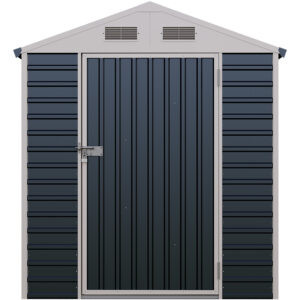 Living and Home 5.5'x4' Metal Apex Roof Garden Tool Storage Shed - Anthracite and White (Expected Arrival Spring 2027)