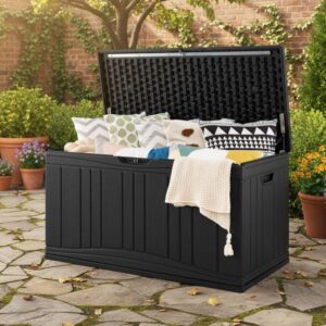 Pro-Tect 300 Litre Patio HDPE Storage Box with Lockable Lid - Black