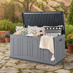 Pro-Tect 300 Litre Patio HDPE Storage Box with Lockable Lid - Grey
