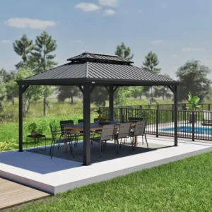 Sojag Messina 10'x12' (3m x 3.7m) Double Roof Hardtop Metal Gazebo