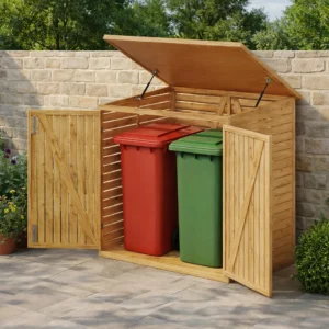 Living and Home Value Timber 4.5'x3.5' Bicycle/ Double Bin Store Store Unit