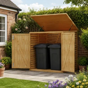 Living and Home Value Timber 4.5'x3.5' Bicycle/ Double Bin Store Store Unit