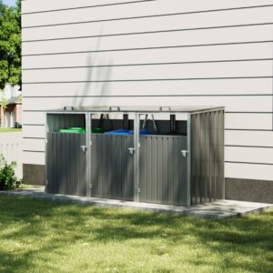 Living and Home Triple Metal Bin Store - Light Grey