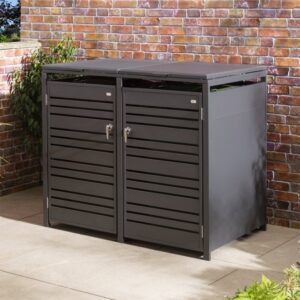 Rowlinson Chelsea Premium Metal Double Bin Store - Anthracite