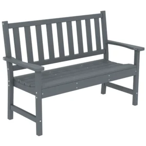 Outsunny 2 Seater HDPE Plastic Garden Bench - Grey