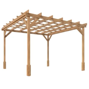 OutSunny 10' x 10' Timber Pergola Kit - Brown
