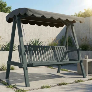 Outsunny 3 Seater Garden Swing Seat with Canopy - Total Dark Grey