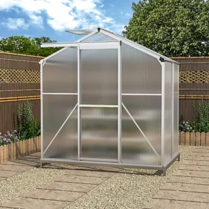 Living and Home 6x4 Polycarbonate Aluminium Greenhouse and Foundation (Coming Soon)