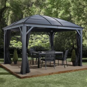 Sojag Moreno  10'x12' (3m x 3.7m) Curved Roof Hardtop Metal Gazebo