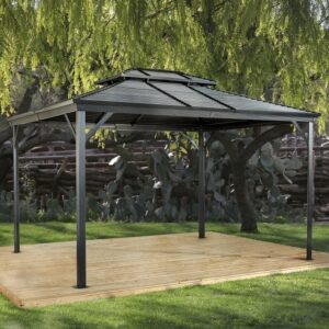 Sojag Ventura II 10'x12' (3m x 3.7m) Double Roof Hardtop Metal Gazebo