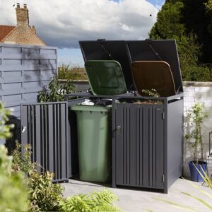 Rowlinson Wimbledon Metal Double Bin Store - Anthracite