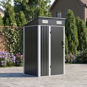 Living and Home 4x3 Single Hinged Metal Pent Shed - Black (Expected Arrival Spring 2027)