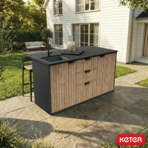 Keter 5.5'x2.5' Plastic Compact Outdoor Garden Kitchen