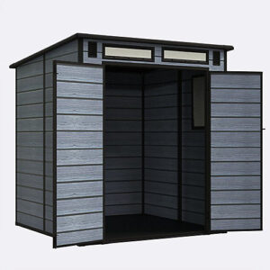 Pro-Tect 6'x6' Plastic Pent Shed with Integral Floor - Wood Grain