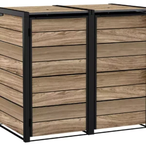 Keter Cortina Hide Away Double Bin Store - Ashwood