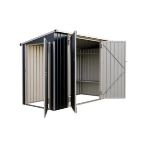 Living and Home 8x4 Dual Entry Metal Total Storage Pent Shed - Anthracite Grey