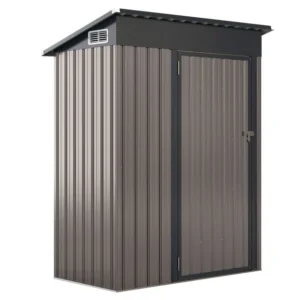Pro-Tect 5'x3' Metal Pent Shed with Air Vent – Grey