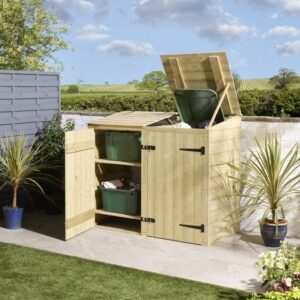 Rowlinson Timber Shiplap Single Bin Store With Box Store