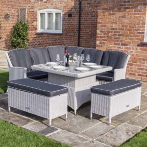 Rowlinson Prestbury Corner Dining Set - Putty Grey