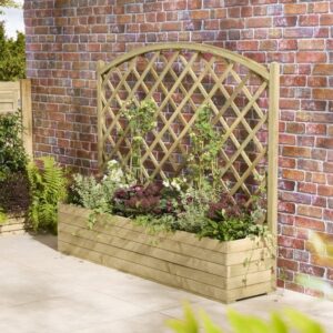 Rowlinson Timber Trough Planter and Lattice 1.8m