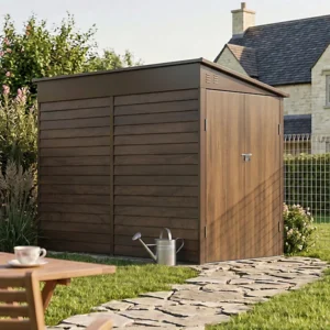 Living and Home 4.5'x9' Lean To Metal Shed - Wood Grain Brown (Coming Soon)