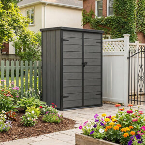 Living and Home 4.5x2 Plastic Pent Tool Storage Unit - Dark Grey Wood Grain (Coming Soon)