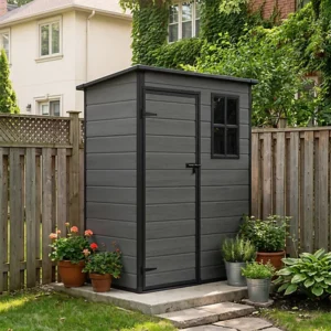 Living and Home 5x3 Plastic Pent Storage Shed - Dark Grey Wood Grain (Coming Soon)