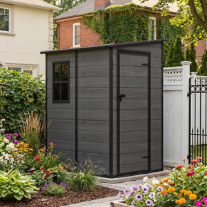 Living and Home 4x5 Plastic Lean-To Storage Shed - Dark Grey Wood Grain (Coming Soon)