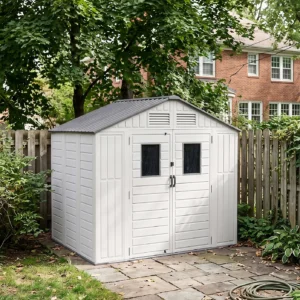 Living and Home 8x6 Plastic Apex Double Doors Shed - White (Coming Soon)